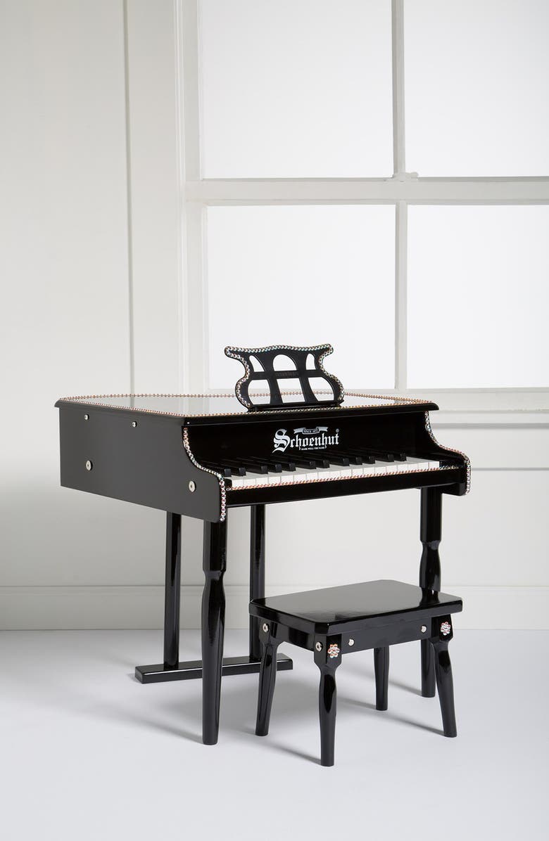 Glitzy Bella Miniature Baby Grand Piano & Bench, Main, color,