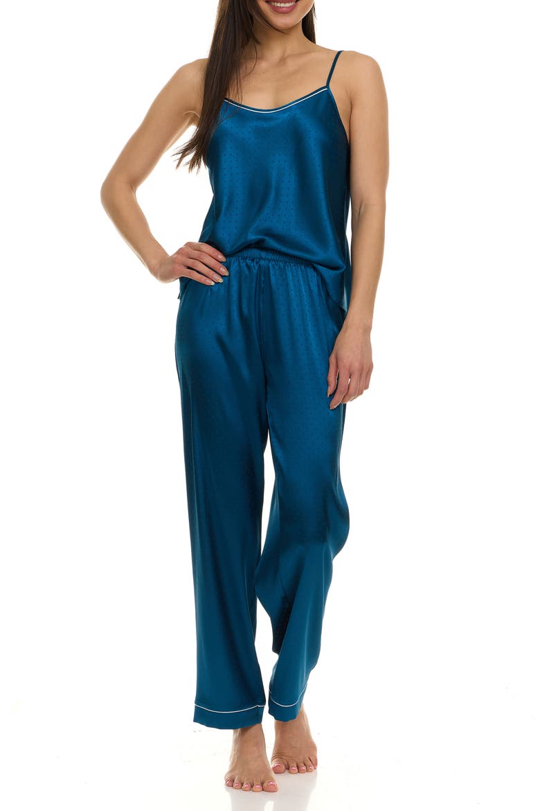 Jamie 2.0 3-Piece Pin Dot Travel Pajamas, Alternate, color, PRADA BLUE
