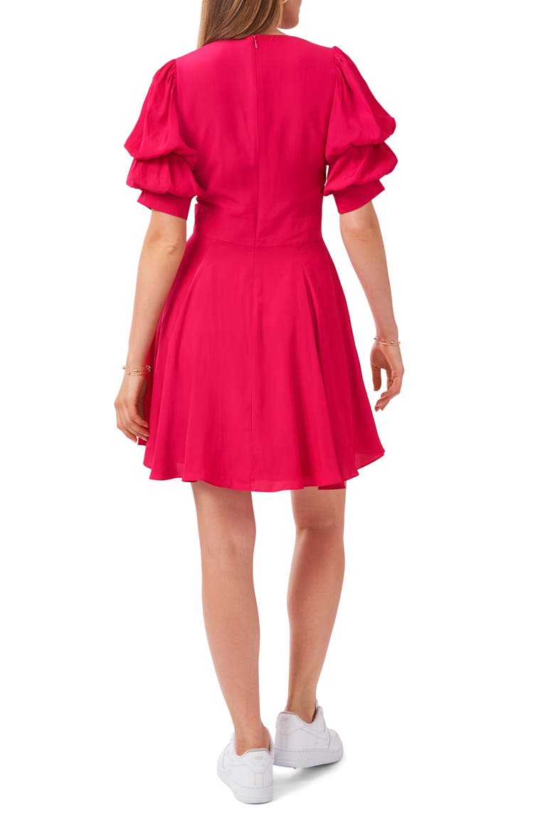 Tiered Bubble Sleeve Dress, Alternate, color, ROSE BLOSSOM