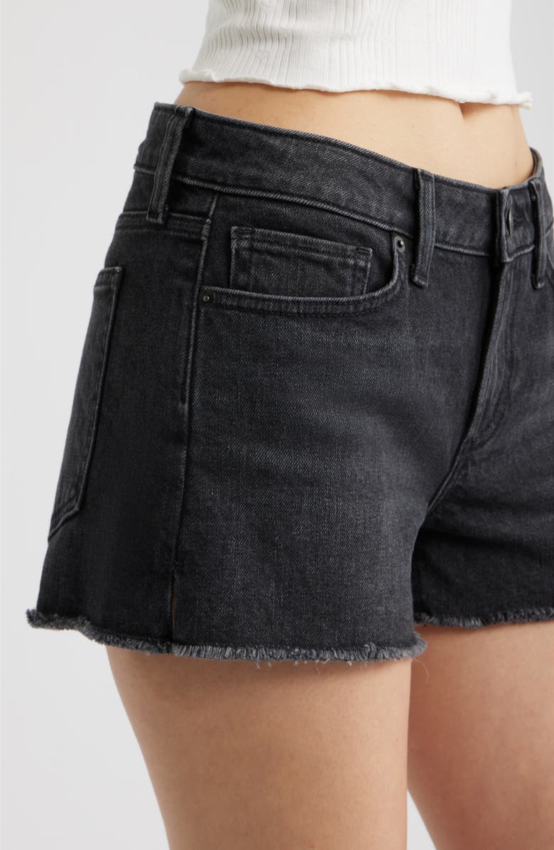 BP. Festival Low Rise Stretch Denim Cutoff Shorts, Alternate, color, Washed Black