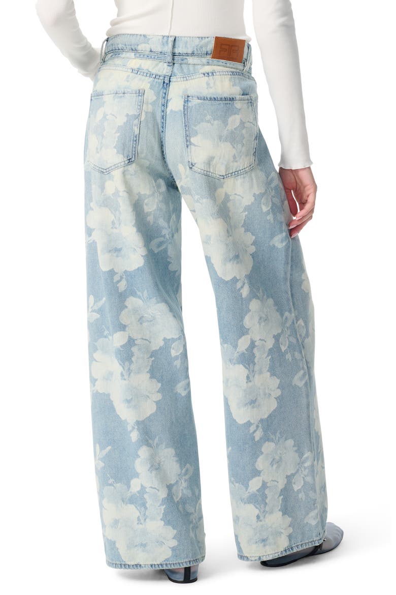 Slouchy Wide Leg Jeans, Alternate, color, ROSE BOUQUET DISCHAR