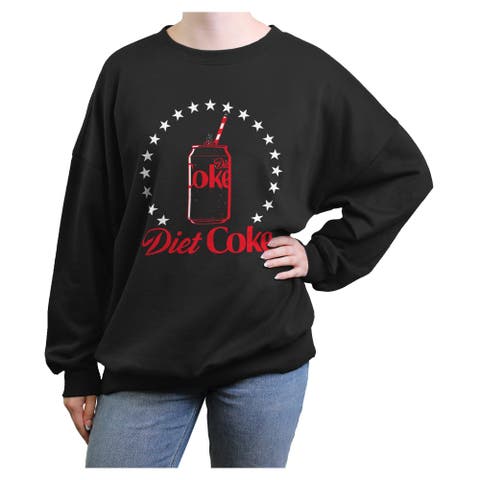 Junior's Coca Cola Diet Can Stars Stamp  Sweatshirt