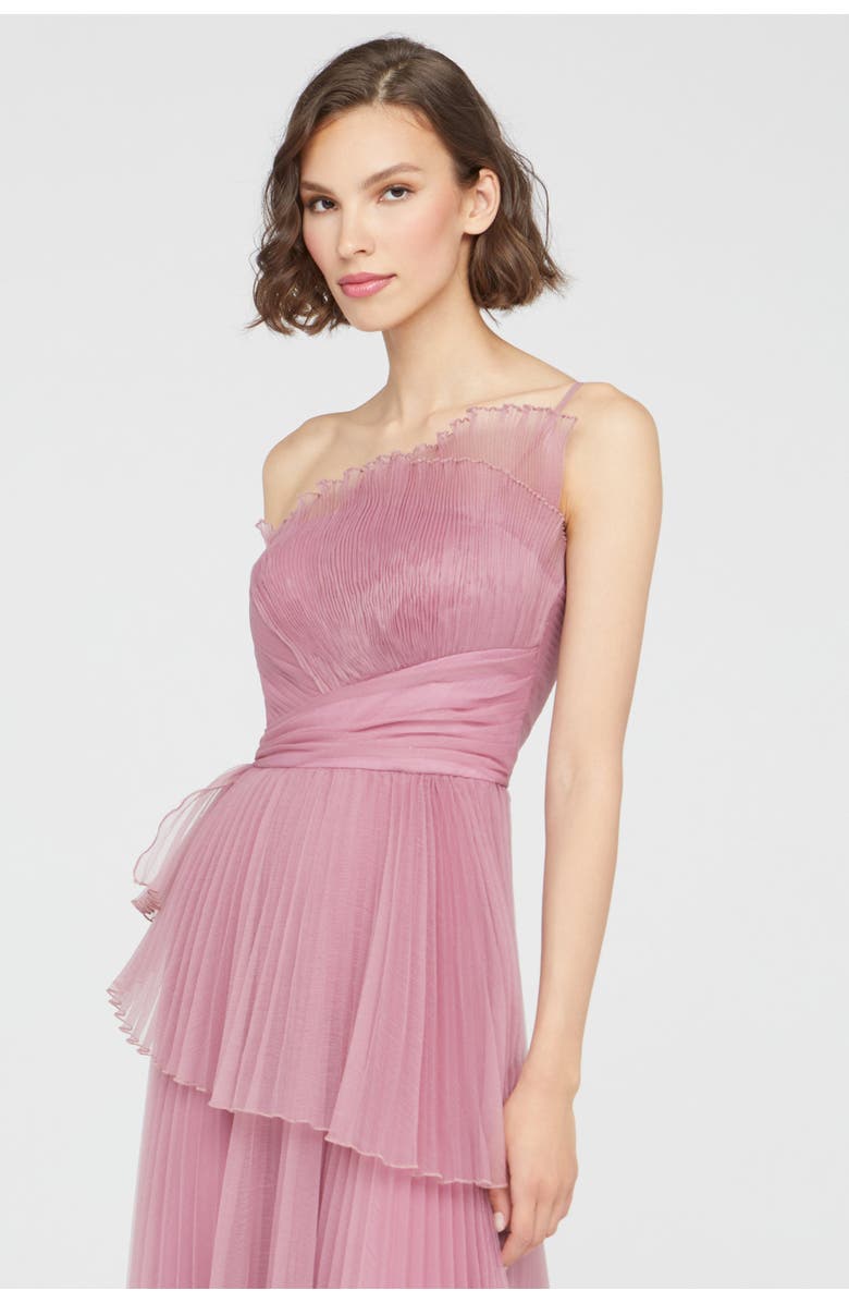 Theia Delphine Pleated Organza Gown, Alternate, color, Dusk