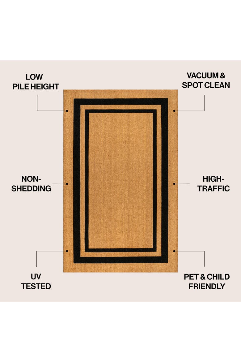 Peater Classic Casual Commerical Natural Coir Mat Indoor/Outdoor, Alternate, color, Natural Black Border