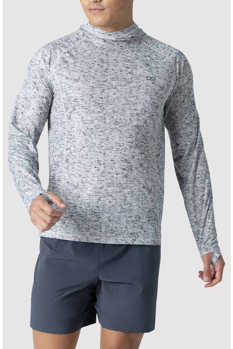 Echo Recycled Polyester Hoodie, Main, color, OYSTER TRAVERSE PRINT