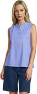Lands' End Linen Blend Ruffle Trim Tank Top