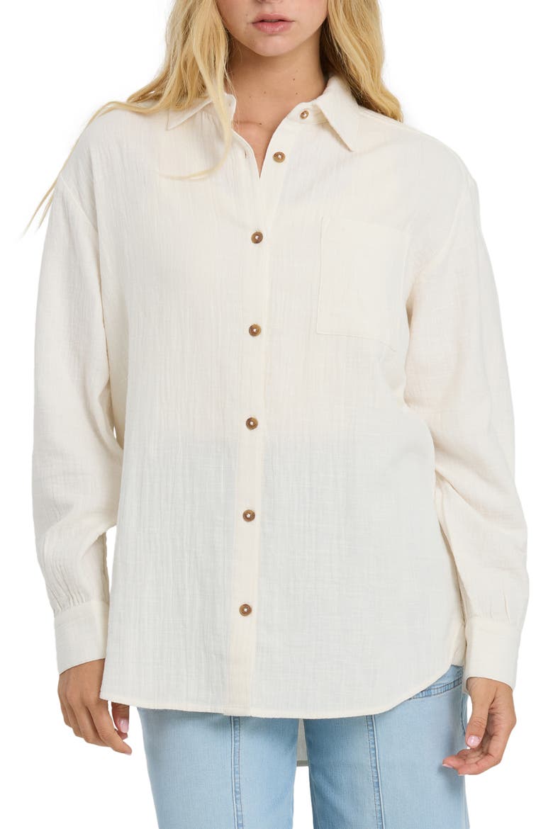 Wanderer Solid Cotton Shirt, Main, color, SALT CRYSTAL