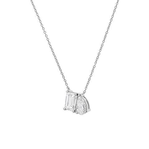 Aurelia 14K Gold Lab Grown Diamond Toi Et Moi Necklace - 2 Ct
