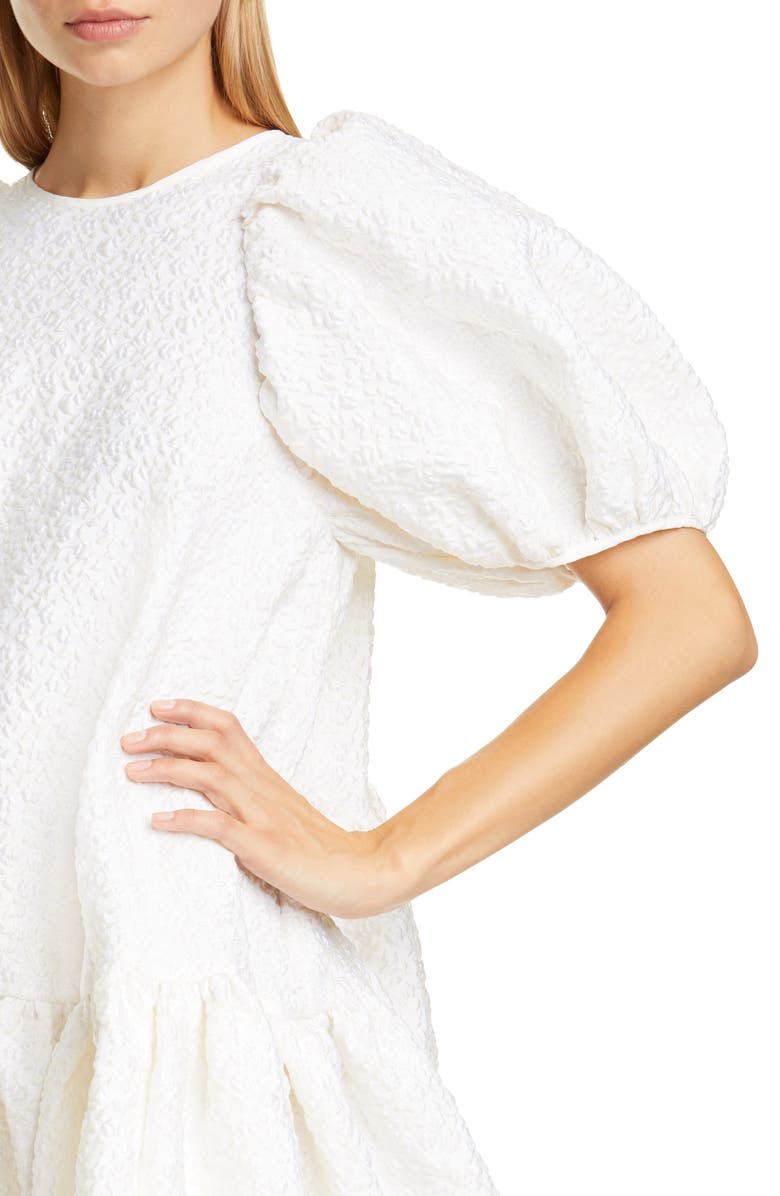 Cecilie Bahnsen Alexa Floral Matelassé Babydoll Dress, Alternate, color,