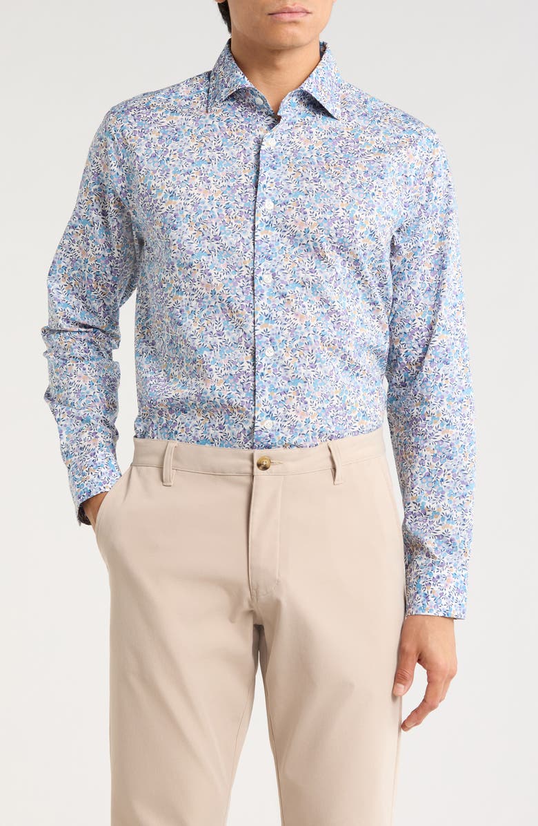 Jack Victor Dunsmuir Long Sleeve Woven Shirt, Main, color, Lavender