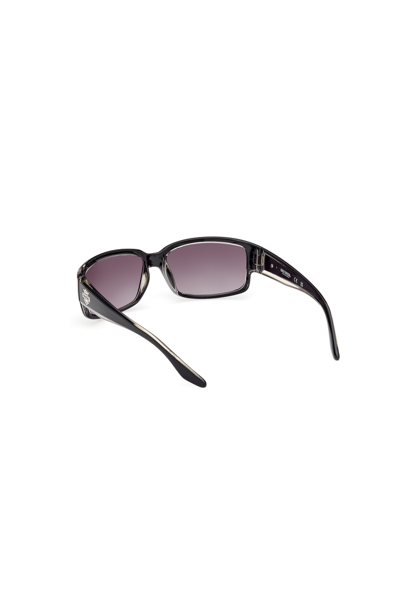 Logo Temple Rectangular Sunglasses, Alternate, color, Black / Crystal