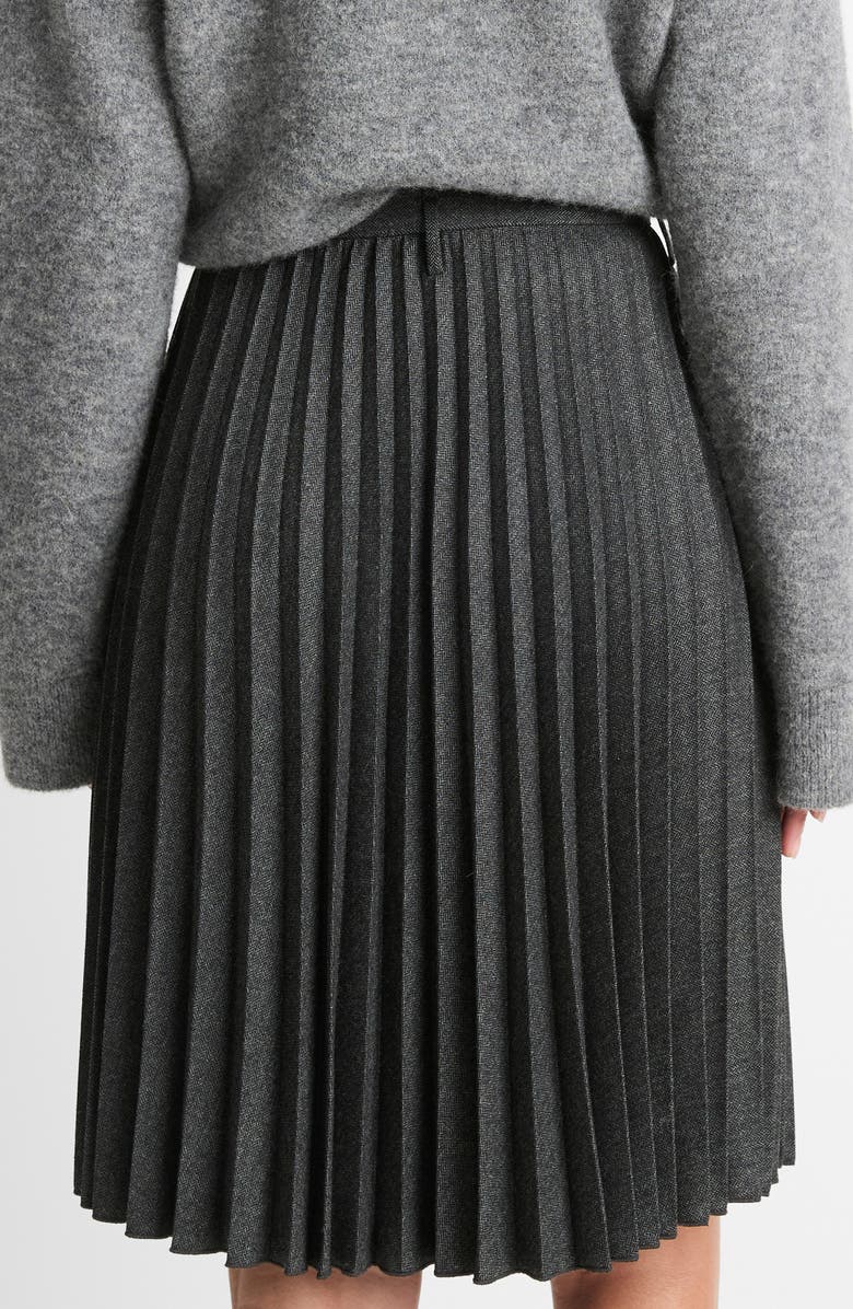 Vince Pleated Herringbone Skirt, Alternate, color, Charcoal