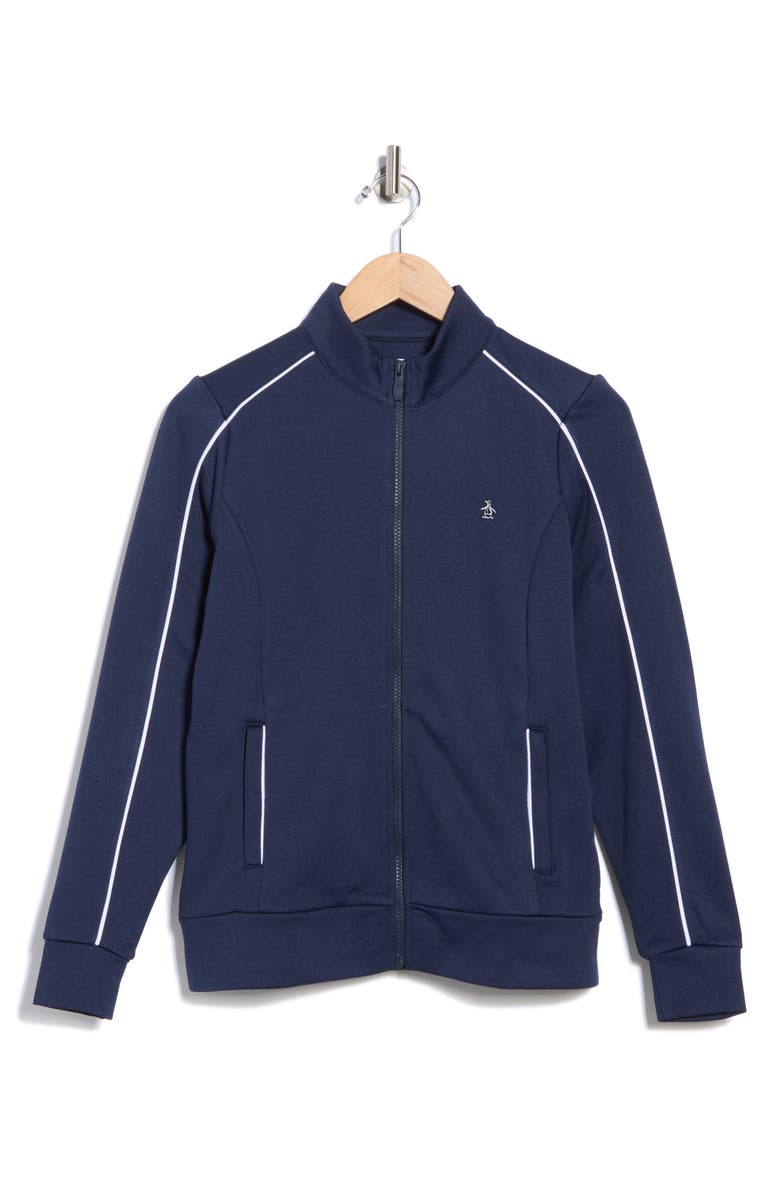 Original Penguin Mock Neck Full Zip Jacket, Alternate, color, 