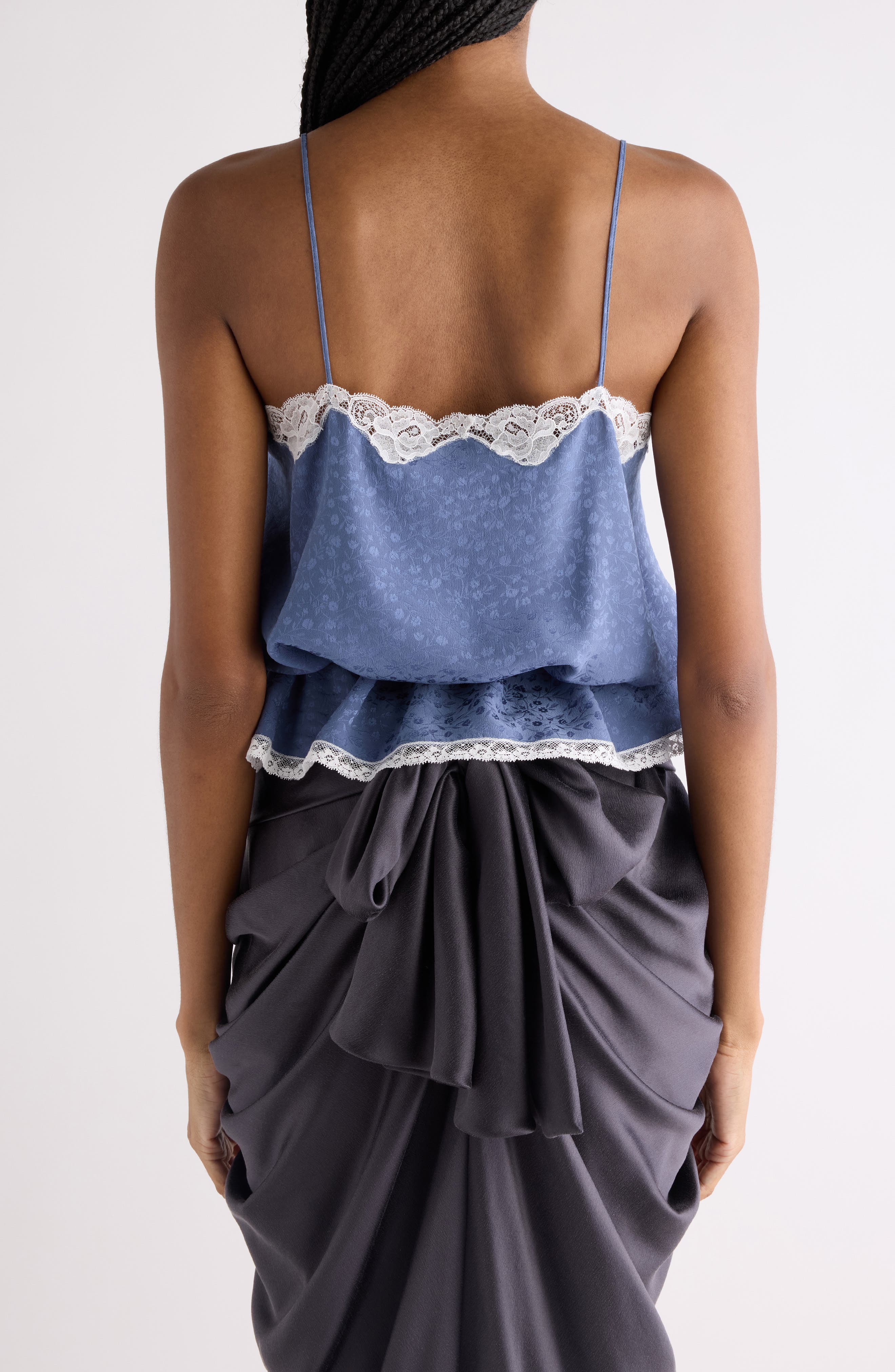 Lace Trim Floral Silk Jacquard Camisole Top (Women) | Nordstrom
