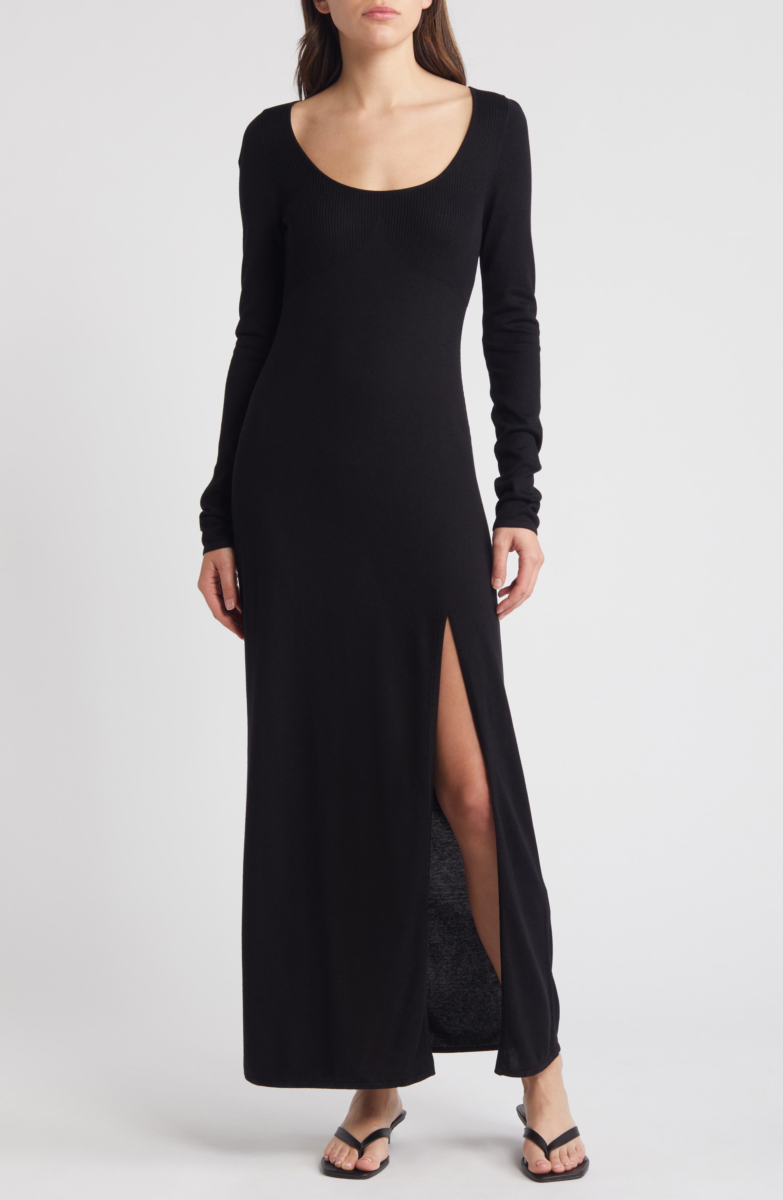 & Other Stories Long Sleeve Rib Maxi Sweater Dress