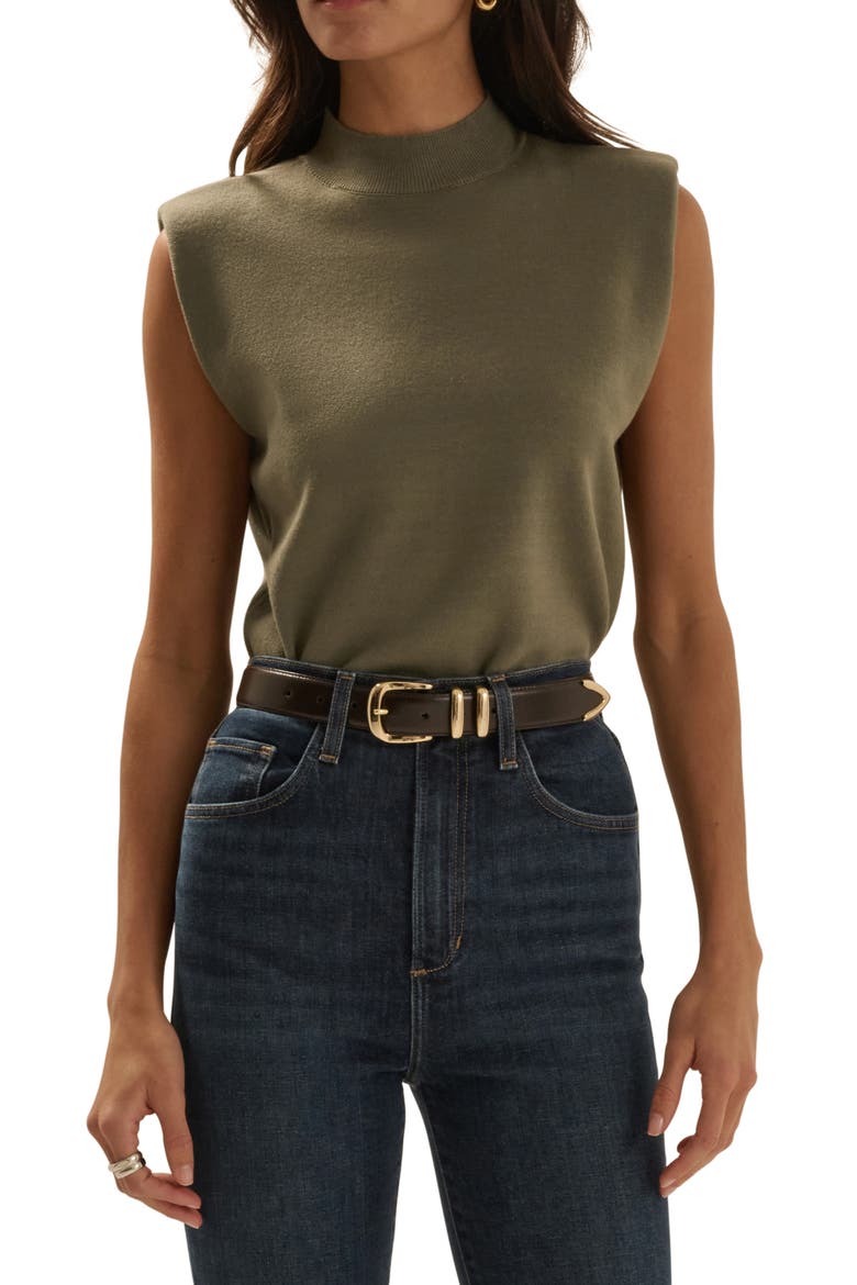 The Whitney Sleeveless Knit Crop Top, Main, color, ARMY