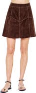 CIEBON Eris Whipstitched Faux Suede Miniskirt