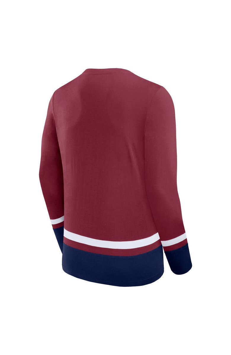 FANATICS Men's Fanatics Branded Burgundy Colorado Avalanche Back Pass Lace-Up Long Sleeve T-Shirt, Alternate, color, Burgundy