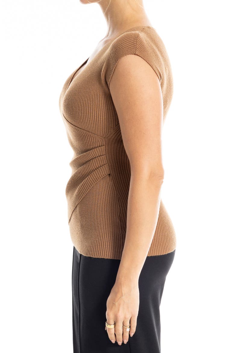Cap Sleeve Wrap Sweater, Alternate, color, VICUNA