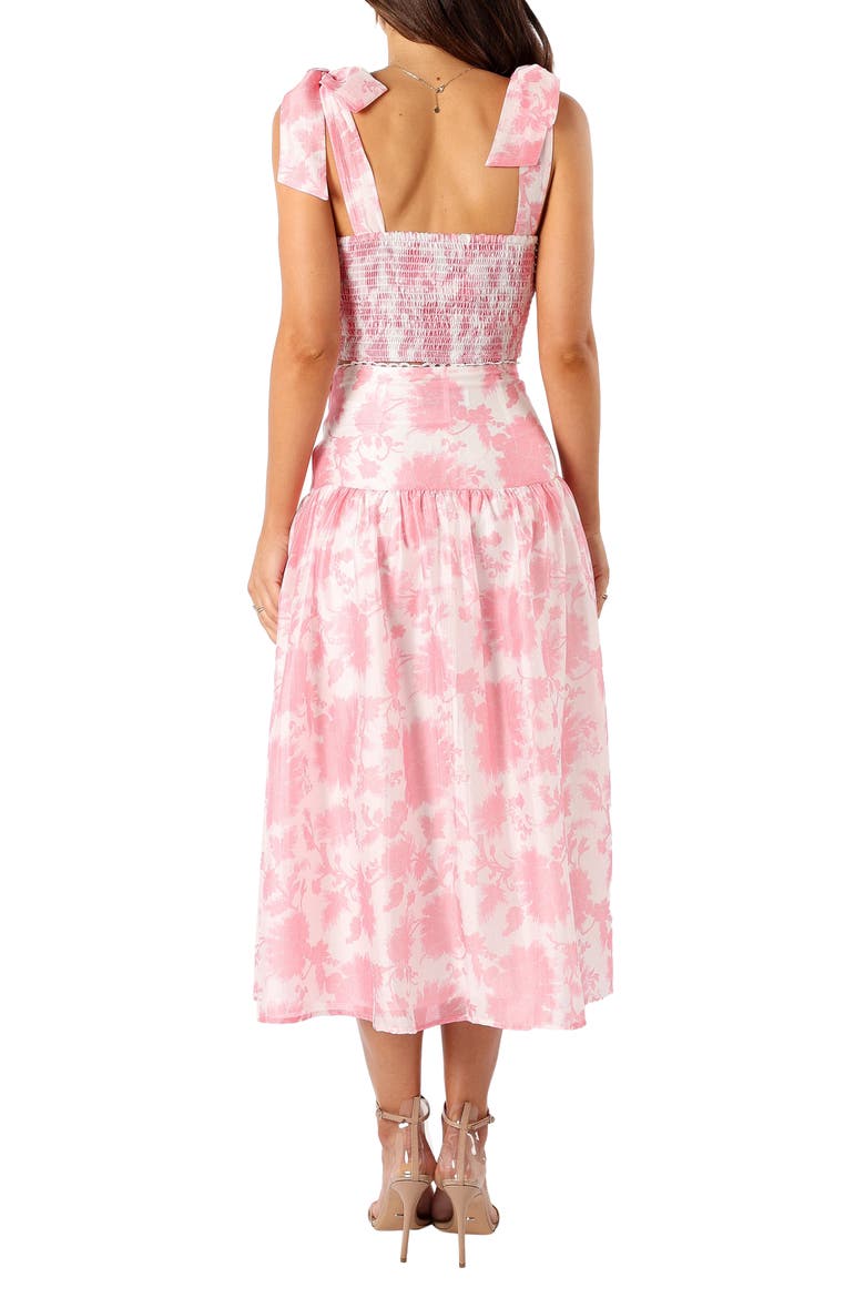 Elle Floral Top & Midi Skirt Set, Alternate, color, PINK FLORAL