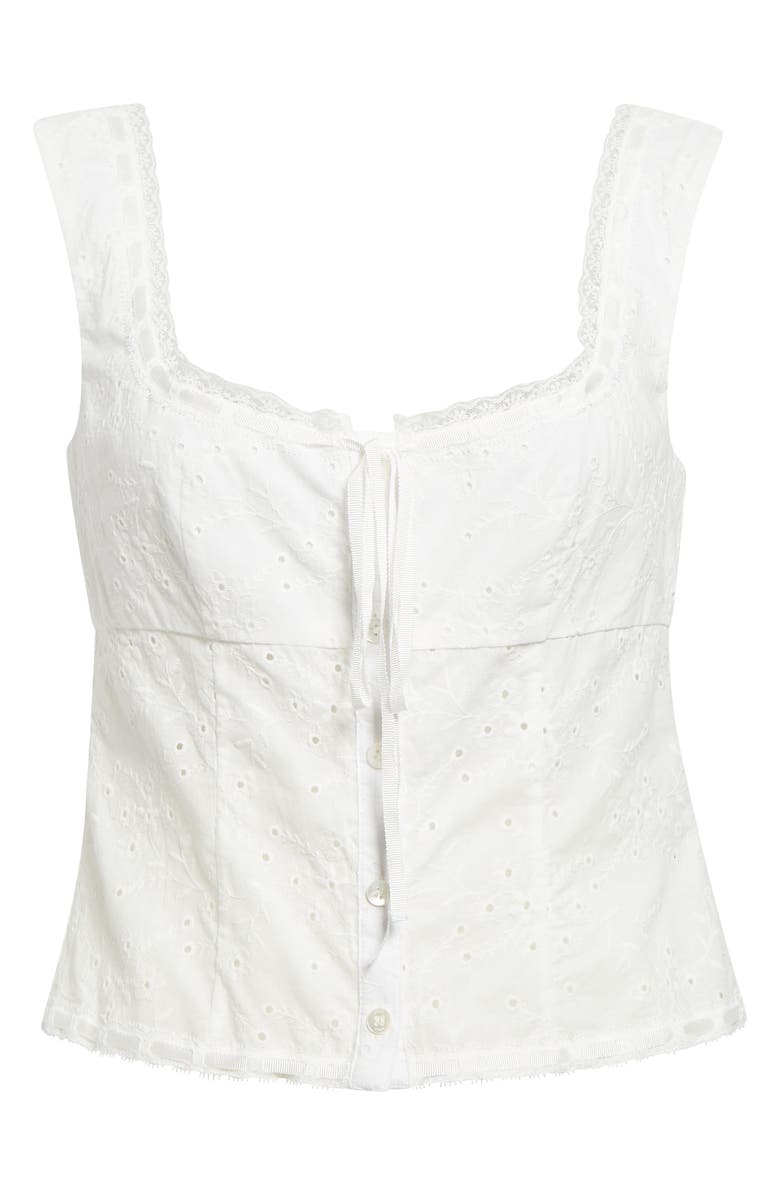 STAUD Lou Lace Tank, Alternate, color, White Eyelet