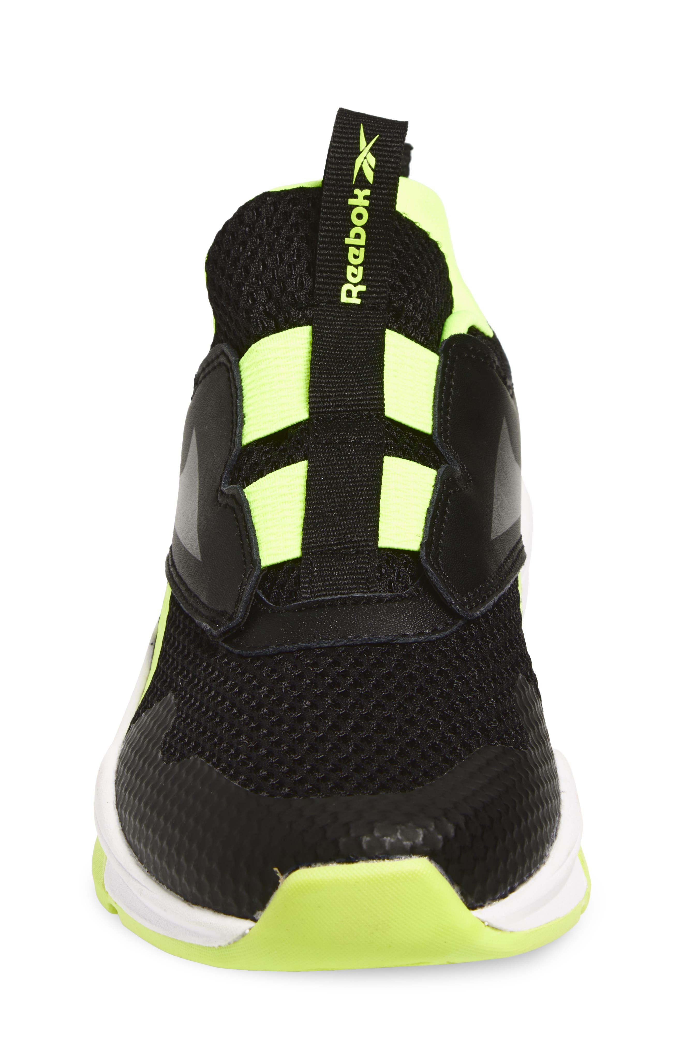 Reebok Kids' XT Sprinter Slip On Sneaker, Alternate, color, Black/ Digitallime/ White