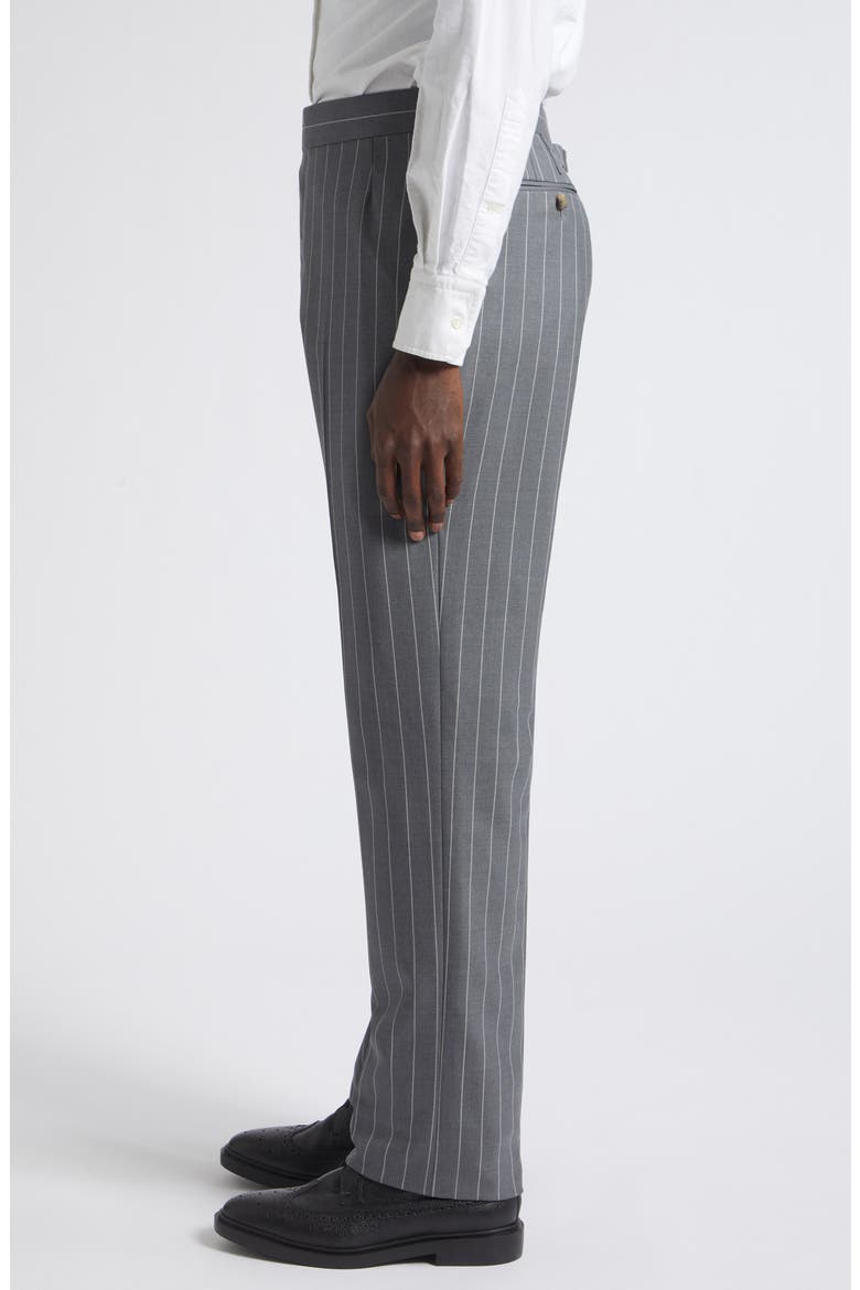 Fit 1 Stripe Backstrap Wool Trousers, Alternate, color, MEDIUM GREY