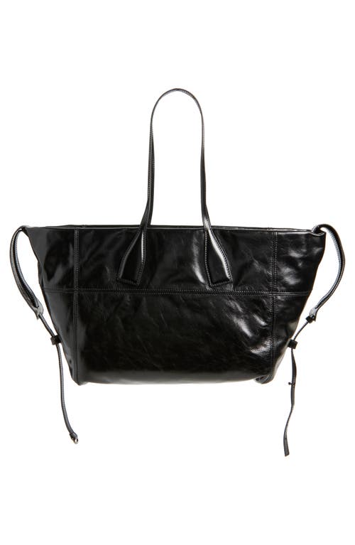 Balmain Track Shiny Leather Tote