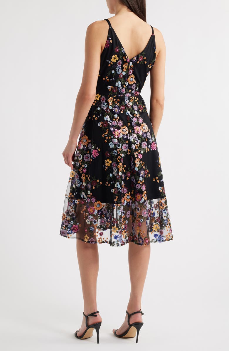 Sam Edelman Sequin Floral Mesh Dress, Alternate, color, 