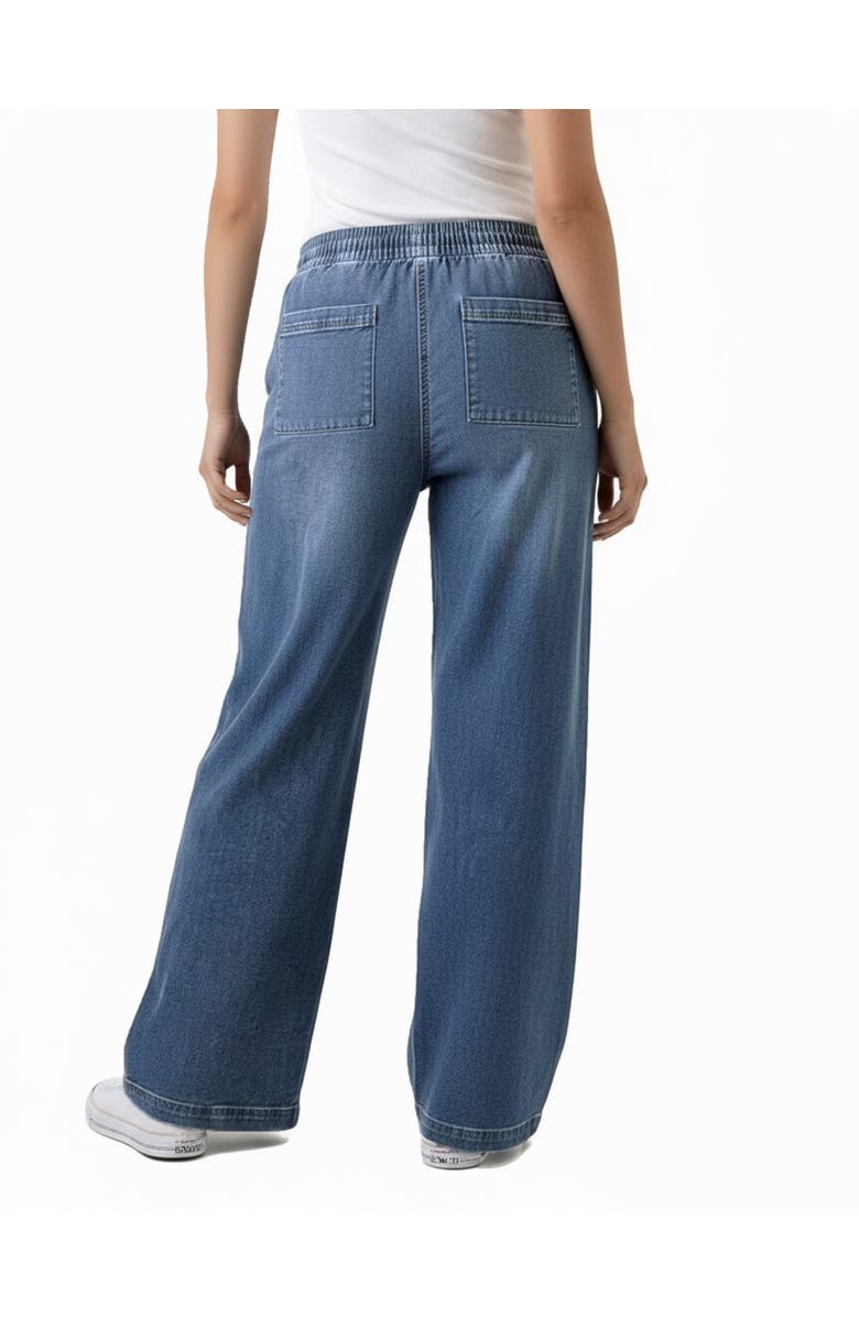 MOTHERHOOD MATERNITY Under the Belly Tie Waist Denim Wide Leg Pant, Alternate, color, Jane Wash