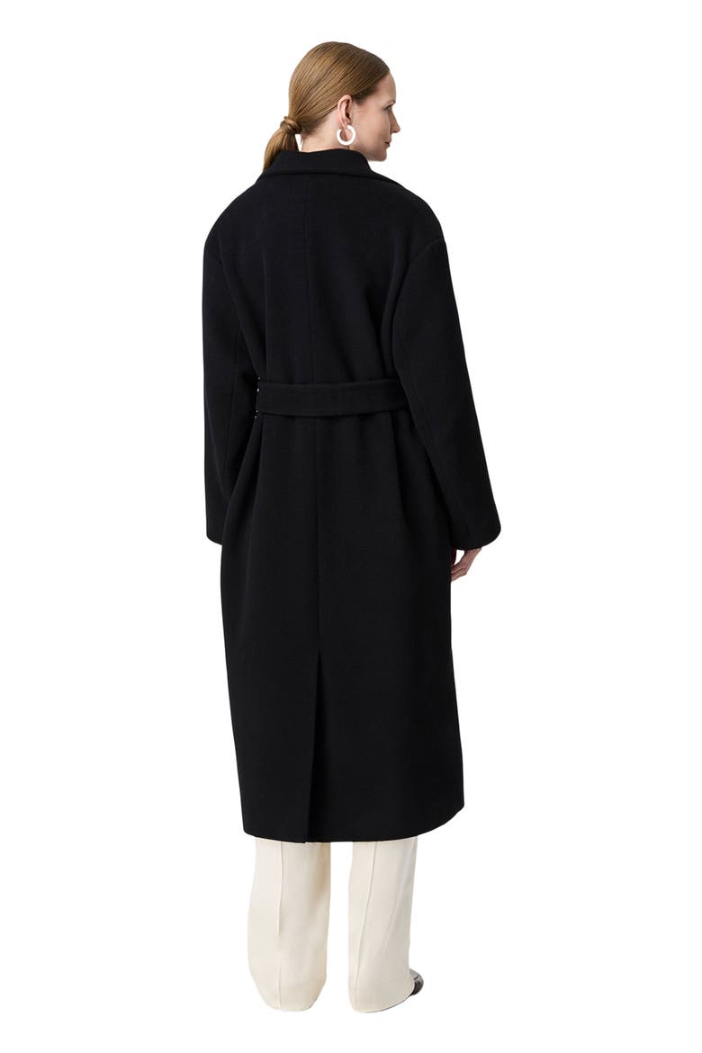 Double Breasted Wrap Coat, Alternate, color, Black