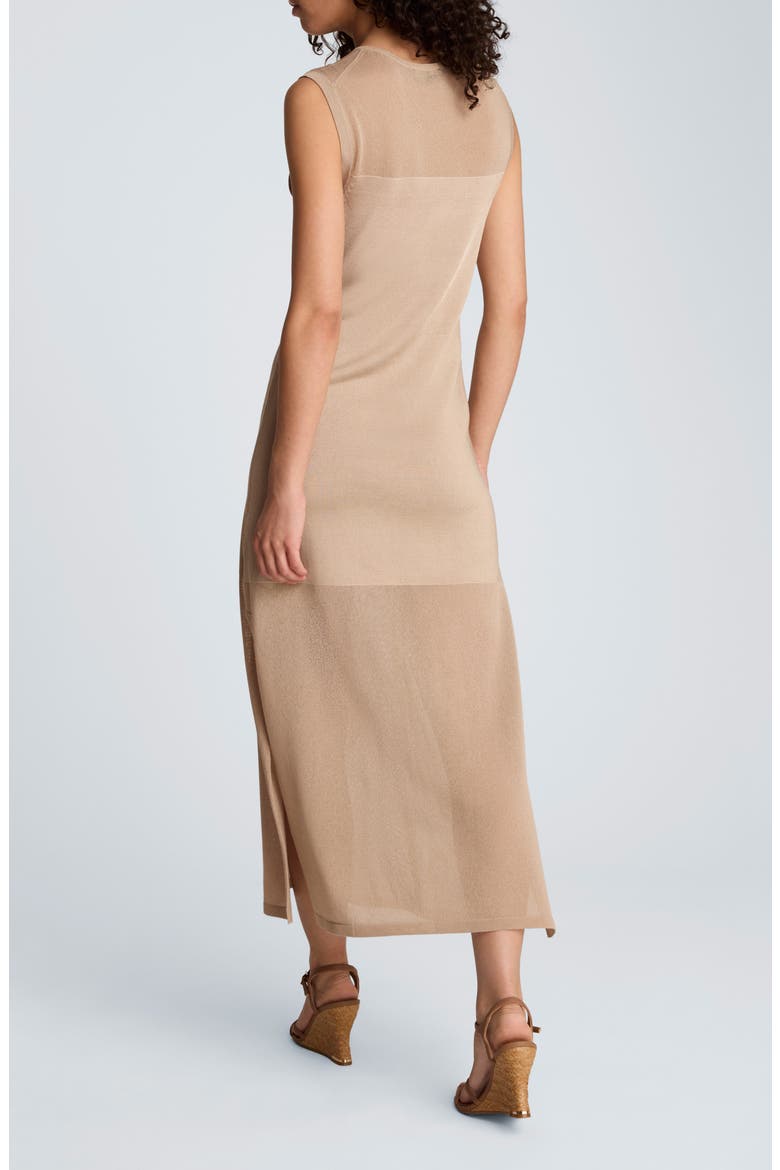 Semisheer Sleeveless Knit Dress, Alternate, color, TIMELESS TAUPE