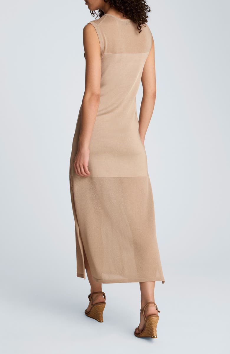 Kenneth Cole Semisheer Sleeveless Knit Dress, Alternate, color, Timeless Taupe