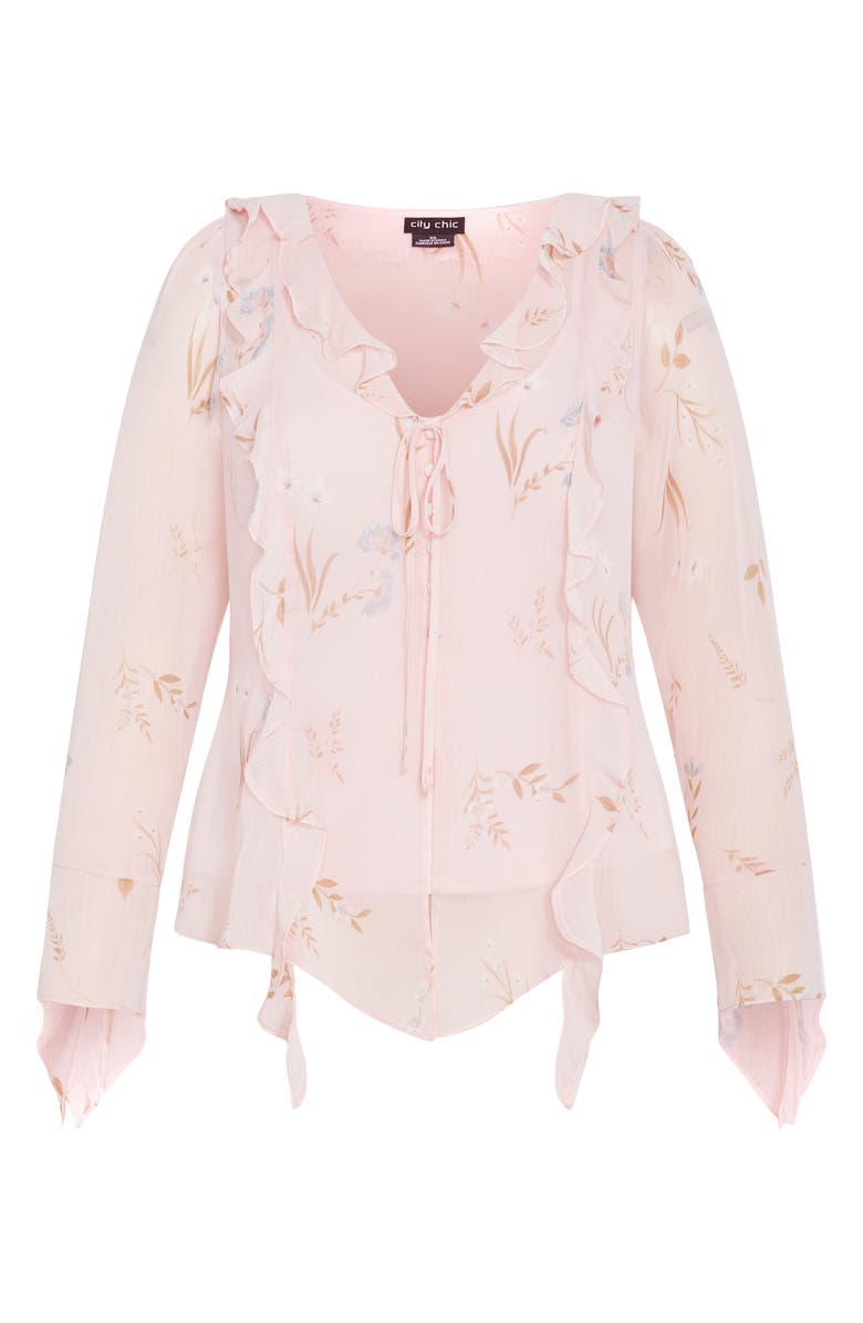 City Chic Sweet Nothings Ruffle Top, Alternate, color, Aria Floral