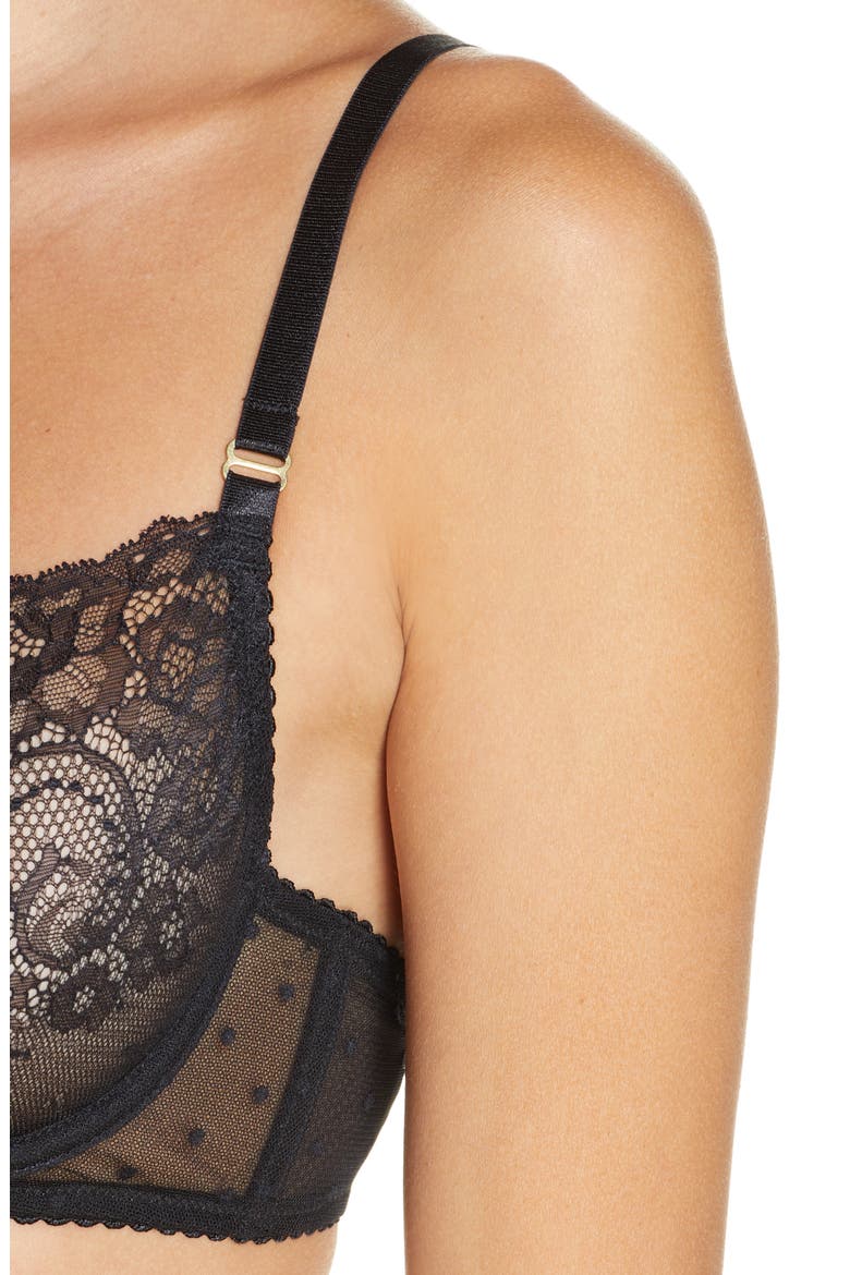 Fiamma Underwire Balconette Bra, Alternate, color, BLACK