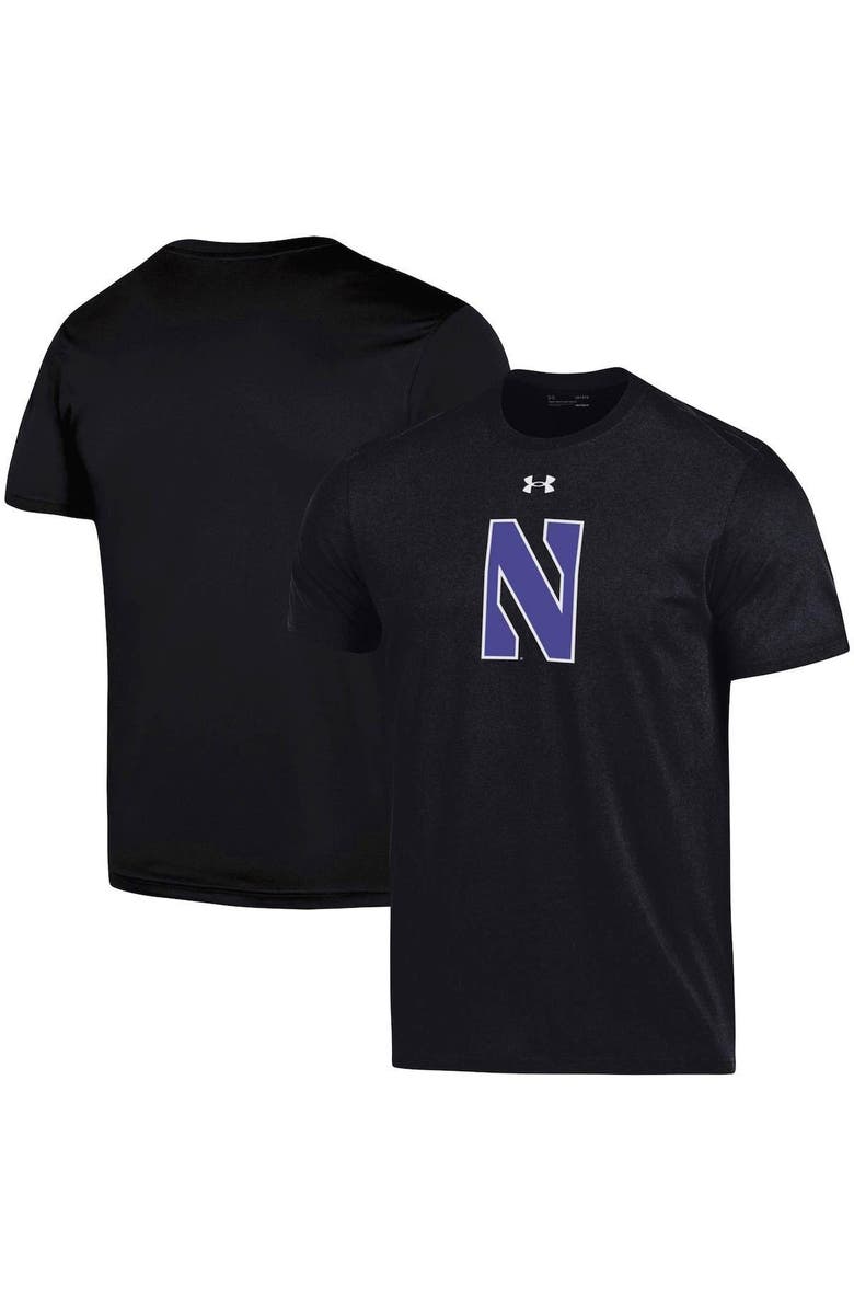 Under Armour Men's Under Armour Black Northwestern Wildcats School Logo Cotton T-Shirt, Main, color, 