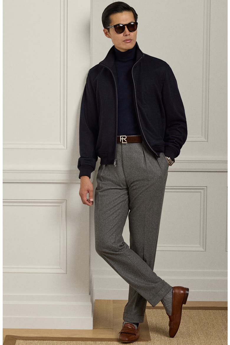 Cashmere Blend Felt Bomber Jacket, Alternate, color, CLASSIC CHAIRMAN NAVY