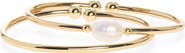 Nordstrom 2-Pack Faux Pearl & Bead Cuff Bracelets