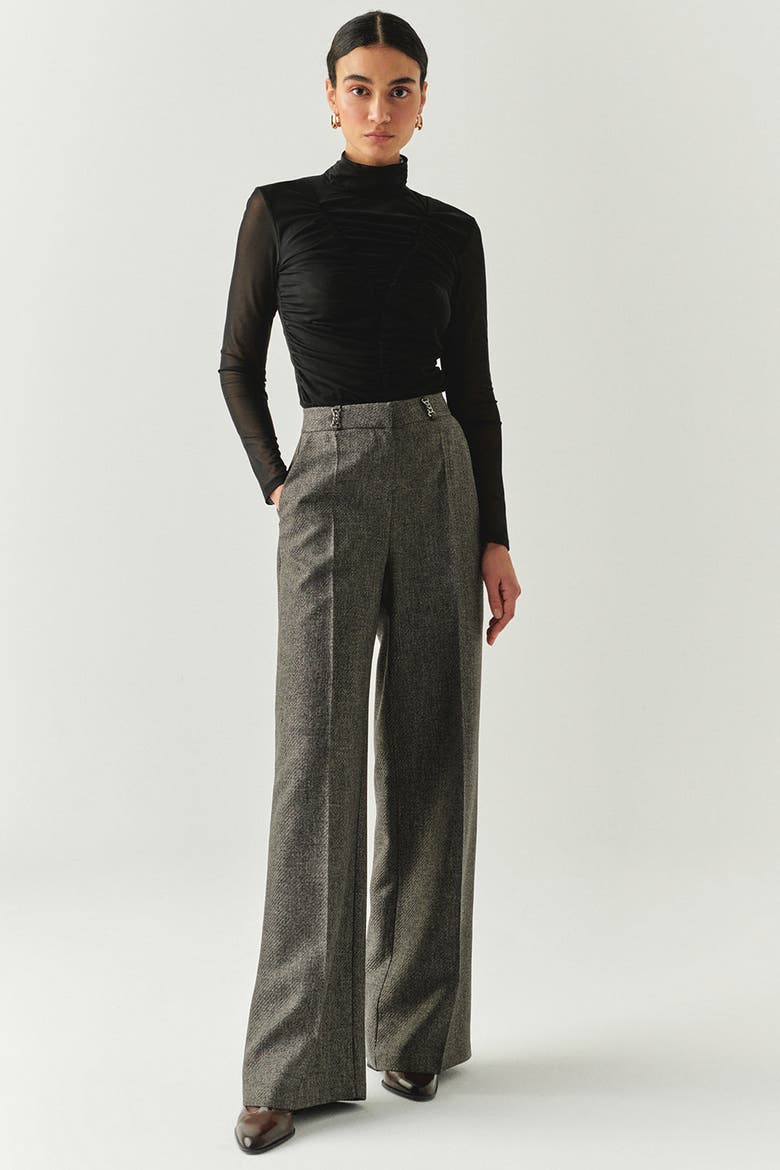 Natasha Wide Leg Pocketed Pants, Main, color, GREY