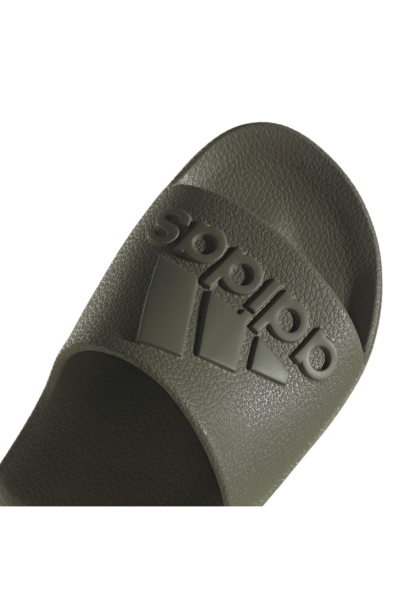 Adilette Aqua Slide Sandal, Alternate, color, OLIVE/ OLIVE/ OLIVE STRATA