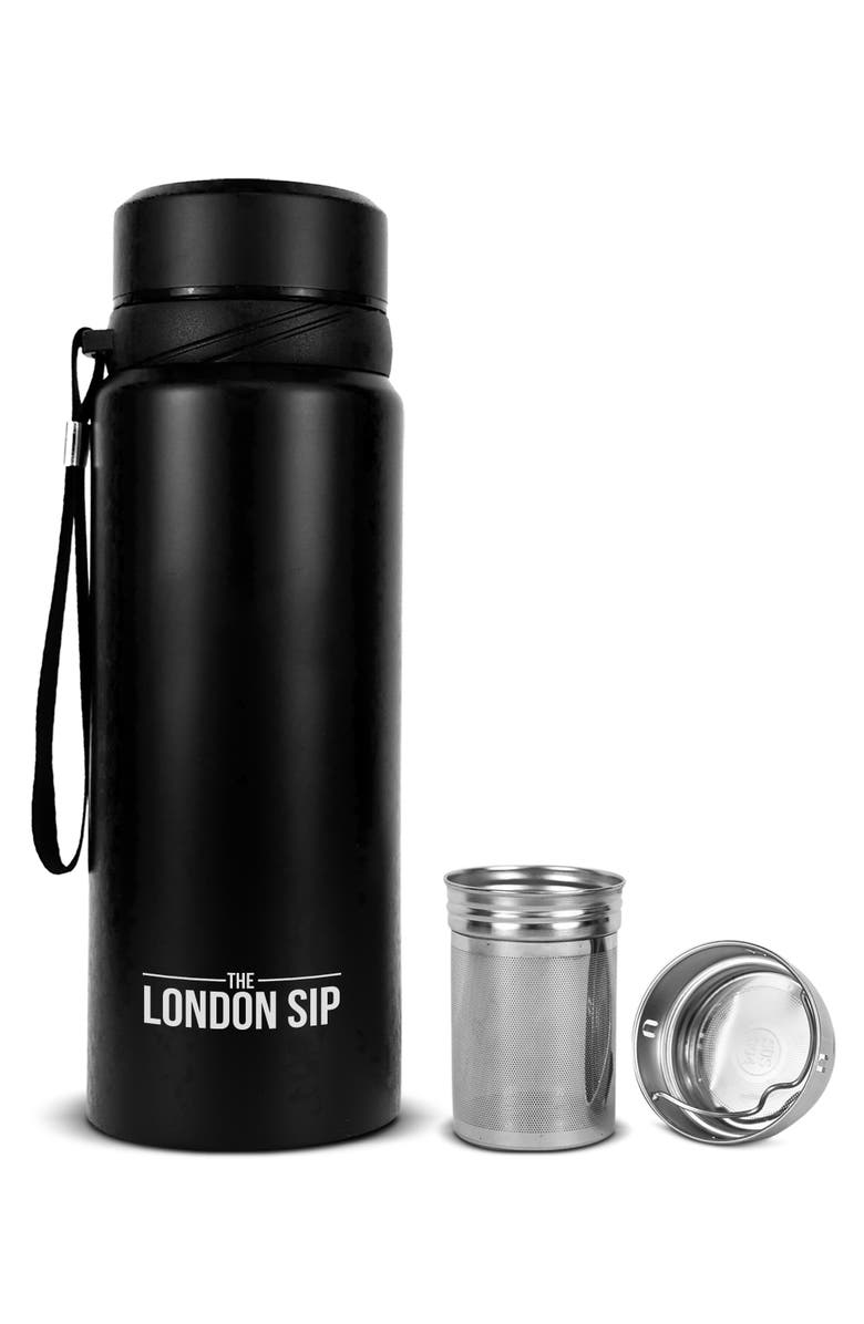 London Sip Infuser Bottle 25oz, Main, color, Black