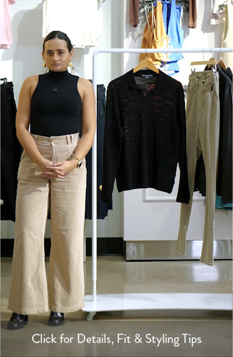 Luciano Long Sleeve Johnny Collar Slub Wool Polo Sweater, sales video thumbnail