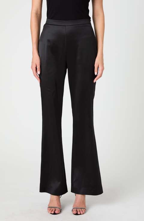 Maelys Stretch Satin Flare Trousers