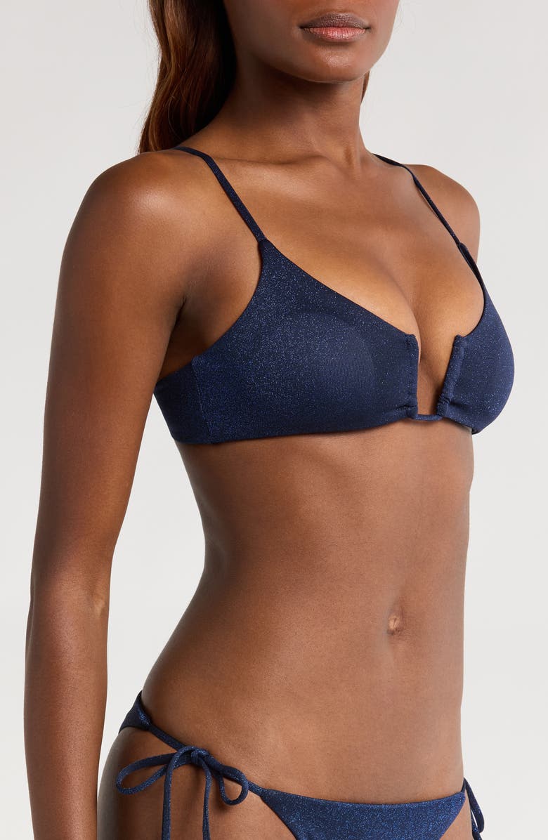 Maaji Midnight Blue Bia Reversible Bikini Top, Alternate, color, Dark Blue