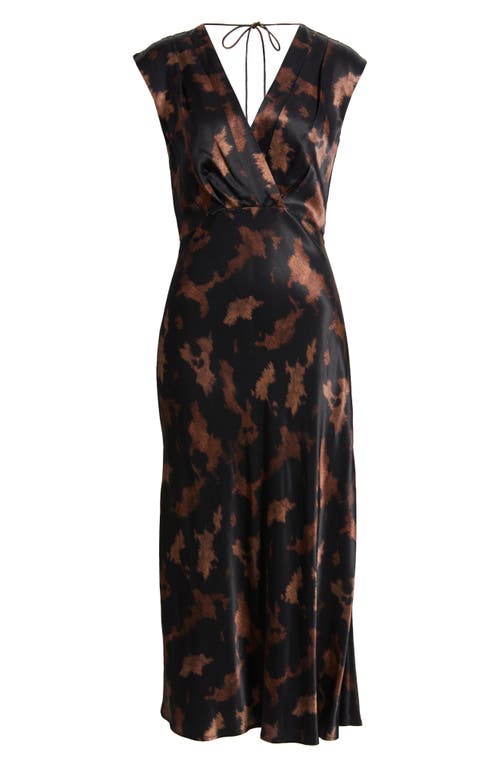 Rails Odella Satin Crepe Dress In Brown