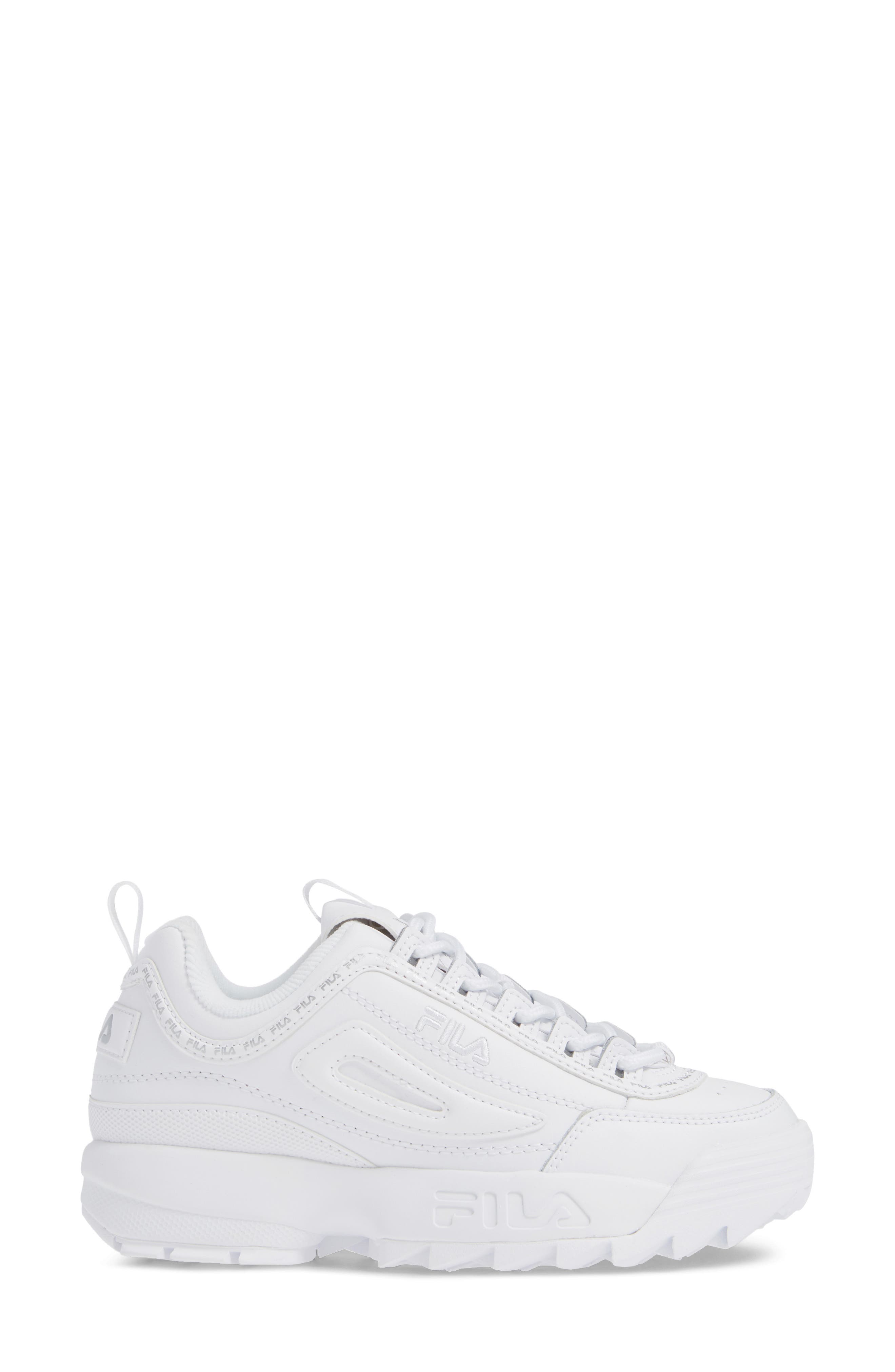 Disruptor II Premium Sneaker, Alternate, color, WHITE/ SILVER/ WHITE