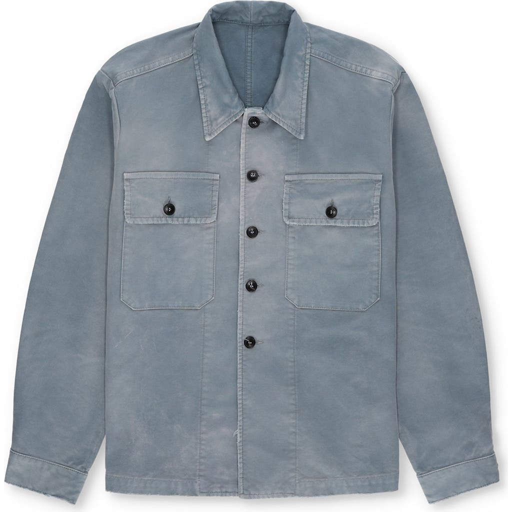 Fortela Helvetica Solarized Cotton Overshirt In Blue