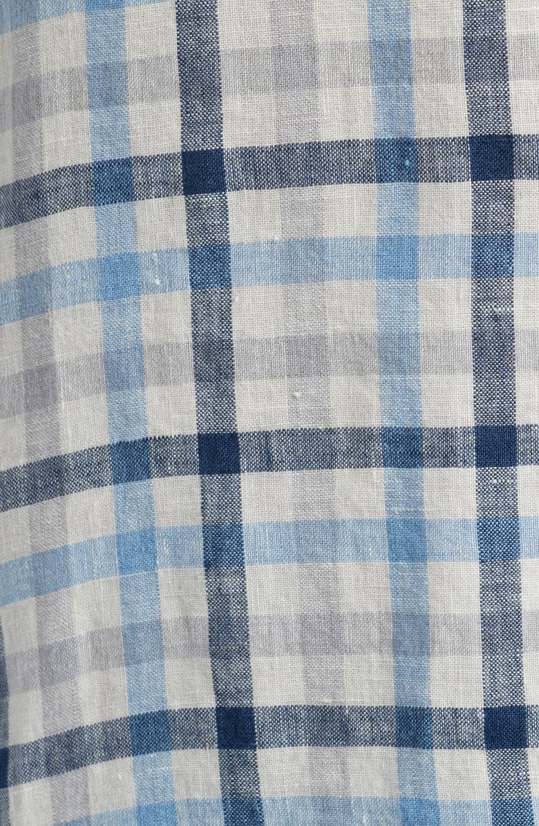 vineyard vines Slub Linen Button-Down Shirt, Alternate, color, Coastline Plaid