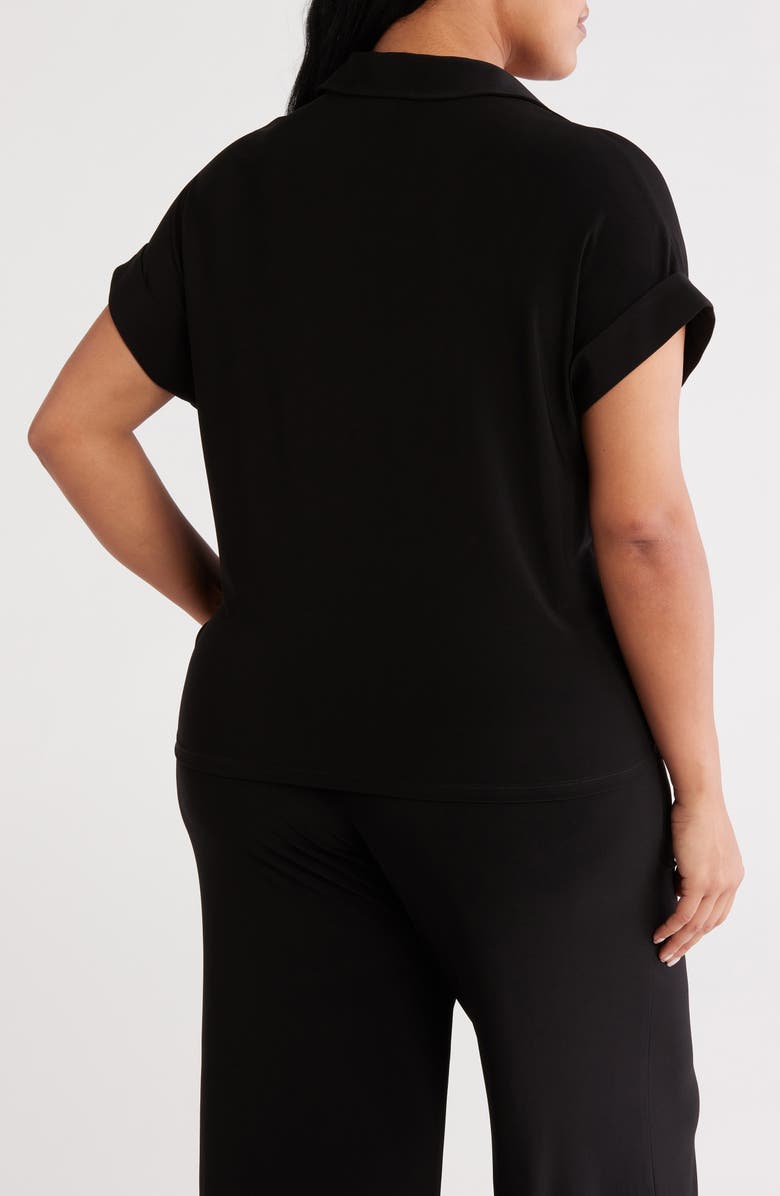 Anne Klein Twist Front Button-Up Shirt, Alternate, color,