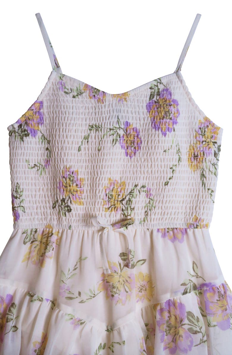 Zunie Kids' Floral Smocked Bodice Romper, Alternate, color,